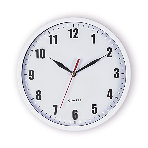 SAC SMARTEN ARTS 8" Silent Quartz Wall Clock Non-Ticking Digital Clock - color: 01 White