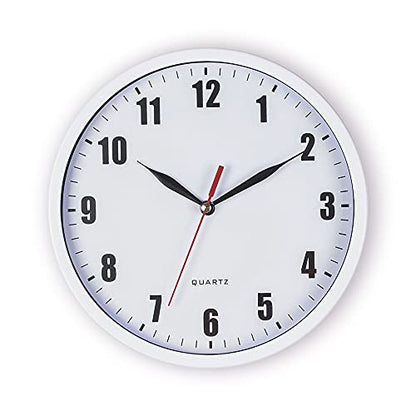 SAC SMARTEN ARTS 8" Silent Quartz Wall Clock Non-Ticking Digital Clock - color: 01 White