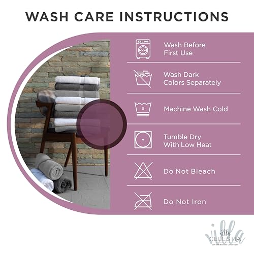 Villa Celestia Cotton Hand Towels Set of 4, 16 x 28, Oeko-TEX Certified, Quick Dry, Burgandy - color: Burgandy, size: Hand Towel - Pack of 4