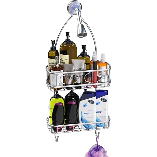 Simple Houseware Stainless Steel Hanging Shower Head Caddy Organizer | (24 x 10.2 x 4.25 inches) - size: Medium - 24" x 10.2" x 4.2"