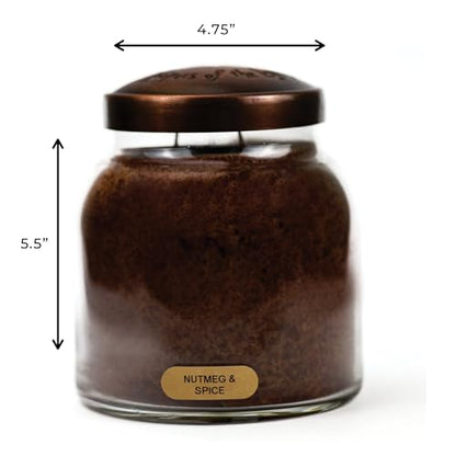 A Cheerful Giver - Nutmeg & Spice - 34oz Papa Scented Candle Jar with Lid - Keepers of The Light - 155 Hours of Burn Time, Gift for Women, Brown - size: 34 oz, style: Nutmeg & Spice