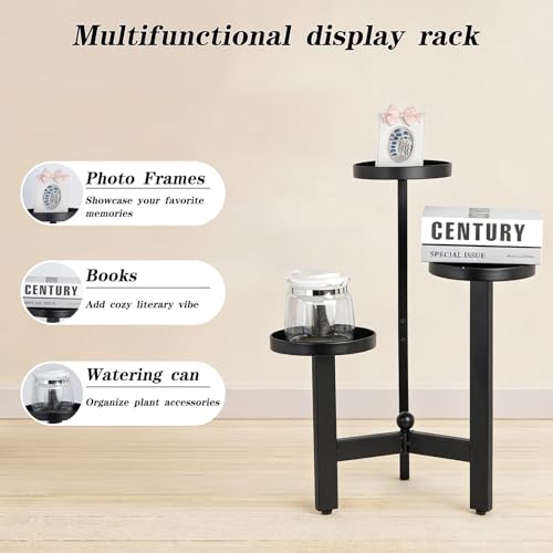 3 Tier Plant Stand - 25 Inch Iron Multi-Tiered Shelf for Indoor & Outdoor Greenery | Modern Space-Saving Display Rack for Flowers, Succulents, and Home Decor