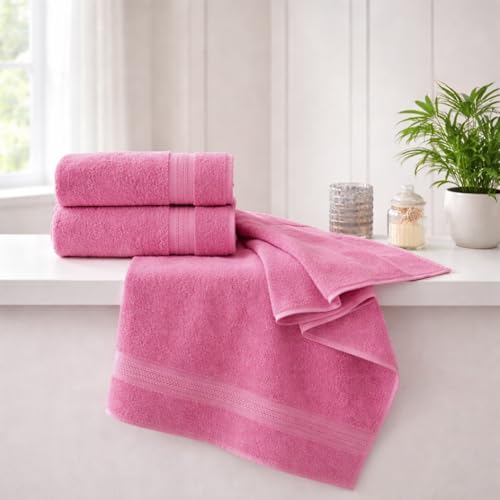 Hawmam Linen Personalized Towels - Customized Turkish Cotton Towel Set, Monogrammed Towels with Initial, Name & Embroidery, Idea for Weddings, Bridal Showers, Anniversaries, for Couples - Pink - color: Pink