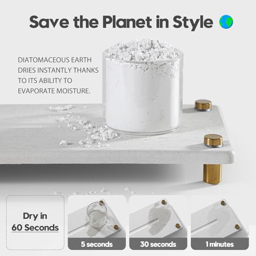Water Absorbing Stone Sink Caddy Kitchen Sink Organizer Tray, Diatomite Bathroom Counter Tray, Gold Faucet Drying Mat Coaster Soap Dish Rack Riser Dispenser Sponge Holder, Beige 12.5" x 4.5" - color: 12.5"x 4.5" - Beige - Gold