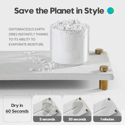 Water Absorbing Stone Sink Caddy Kitchen Sink Organizer Tray, Diatomite Bathroom Counter Tray, Gold Faucet Drying Mat Coaster Soap Dish Rack Riser Dispenser Sponge Holder, Beige 12.5" x 4.5" - color: 12.5"x 4.5" - Beige - Gold