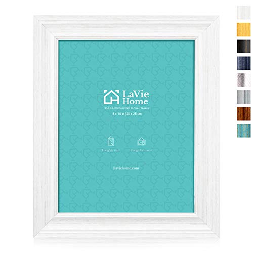 8x10 Picture Frames (3 Pack, Distressed White Wood Grain) Rustic Photo Frame Set with Tempered glass for Wall Mount & Table Top Display - color: Distressed White, size: 8x10