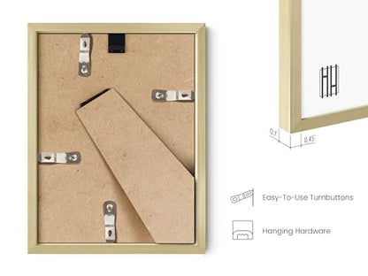 HAUS AND HUES 6x8 Gold Metal Picture Frame - Features Premium Aluminum, Vertical Hanging & Tabletop Display, Shatterproof Plexiglass - Ideal for Home, Office (6x8 in, Gold, Set of 1) - color: Gold Metal, size: 6x8 in, style: Set of 01