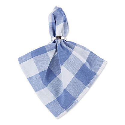 DII Buffalo Check Collection, Classic Farmhouse Cloth Napkin Set, 20x20, Stonewash Blue, 6 Piece - color: Stonewash Blue, size: 20" x 20" (Set of 6)