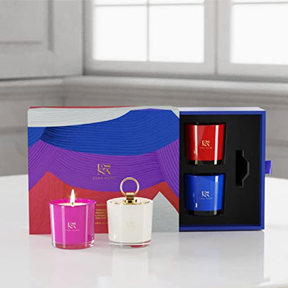 Luxury Scented Soy Candles Gift Set | 4 Natural Lavender Candles for Women's Stress Relief