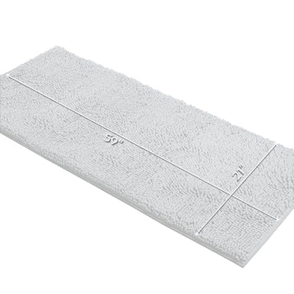 LuxUrux Runner Bath Mat-Extra-Soft Plush Bath Shower Bathroom Rug,1'' Chenille Microfiber Material, Super Absorbent Shaggy Bath Rug. Machine Wash & Dry (21 x 59 Inch, White) - color: White, size: 21'' x 59''