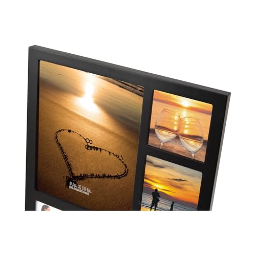 8x10+4x4+6x4+2(4x6) Black Wood Collage Frame | Multi-size collage, wall mounting, wooden frame, for photos 8x10/4x4/6x4/4x6 - size: 8X10+4X4+6X4+2(4X6)