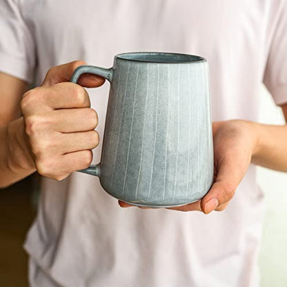 Large Ceramics Coffee Mugs,24 OZ,Large Handle Design,Extra Large Tea and Coffee Cup for Office and Home，Microwave And Dishwasher Safe(24 oz Gray) - color: 24 oz Gray