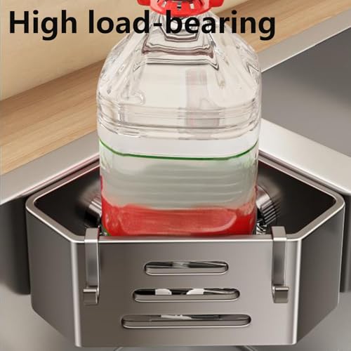 Kitchen Sink Sponge Holder – Adhesive No-Drill Caddy, Rustproof Organizer with Suction Cups | Storage Rack for Sponge, Soap, Stopper & Brush (Sink Caddy With 2 Hooks) | Kitchen Sink Sponge Holder