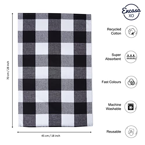 Encasa XO Kitchen Dish Towels, Waffle Weave 28"x18" Grey | Heavyweight 100% Cotton | Super Absorbent & Quick Drying | Pre-Shrunk Dishcloths | Set of 6 - color: Grey, size: 28x18 in (Set of 6)
