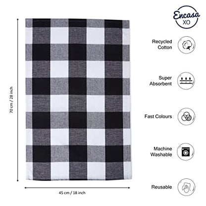 Encasa XO Kitchen Dish Towels, Waffle Weave 28"x18" Grey | Heavyweight 100% Cotton | Super Absorbent & Quick Drying | Pre-Shrunk Dishcloths | Set of 6 - color: Grey, size: 28x18 in (Set of 6)