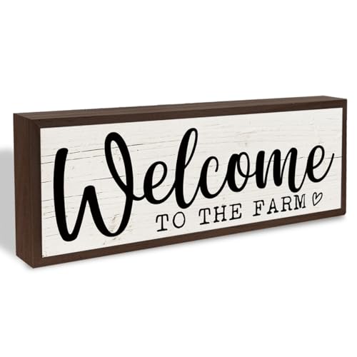 Farm Decor, Welcome to the Farm Sign, Decorative Wooden Wall Plaque, Country Style Home Decoration, Front Door Decoration for Entryway, Garden Yard Decor 9.5x3.1x1 inches - color: style 09