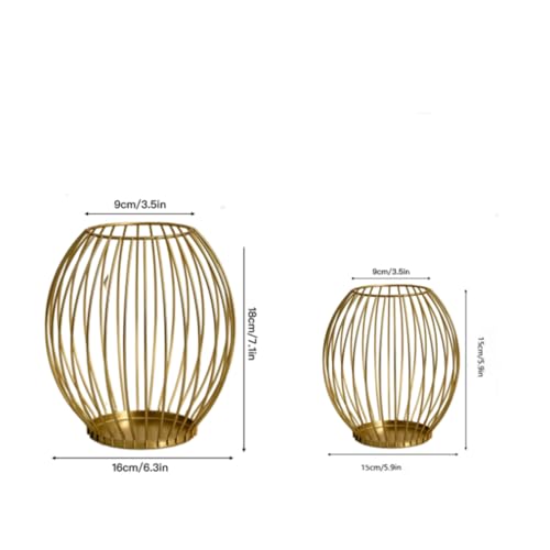 Metal Columnar Candlesticks Iron Lantern Decorations