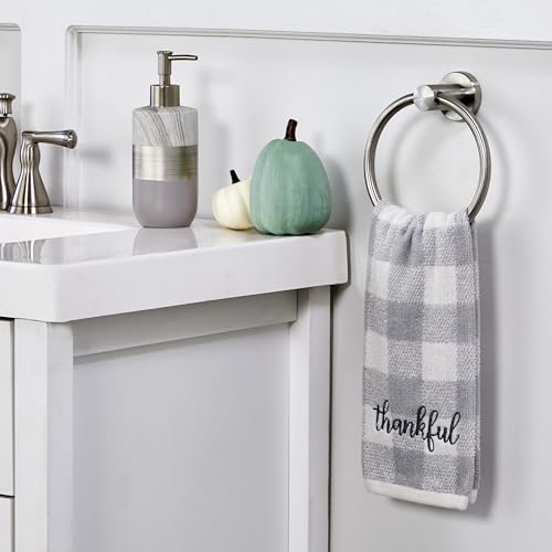 SKL Home by Saturday Knight Ltd. Thankful Plaid Hand Towel (2-Pack), Gray - color: Thankful Plaid