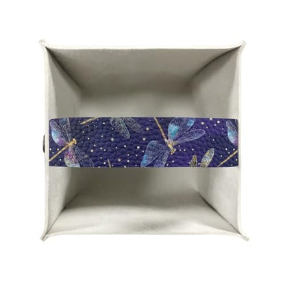 Dragonfly Leather Tissue Box Cover with Bottom Strap Foldable Tissues Cube Easy to Clean Case for Bathroom Living Room Office Desk Tabletop - color: Dragonfly