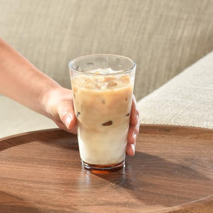ALINK 16 oz Drinking Glasses, Set of 6 Highball Glass Cups Bar Glasses, Clear Heavy Base Stemmed Water Glasses for Beer, Iced Coffee Cups, Cocktail Glasses, Wine, Iced Tea, Dishwasher Safe - style: Hexagon Design
