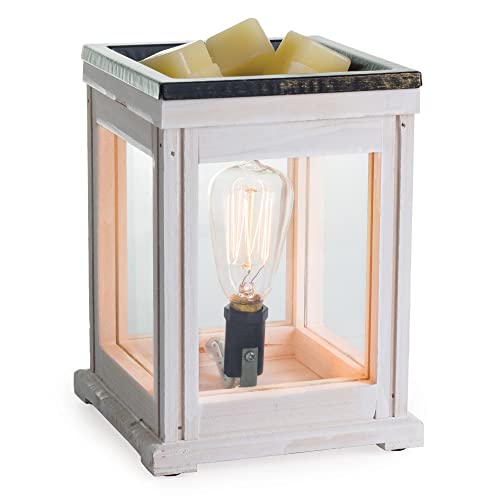Candle Warmers Etc. Vintage Bulb Illumination Fragrance Warmer- Light-Up Warmer for Warming Scented Candle Wax Melts and Tarts to Freshen Room, Weathered White Wood - size: Weathered Wood