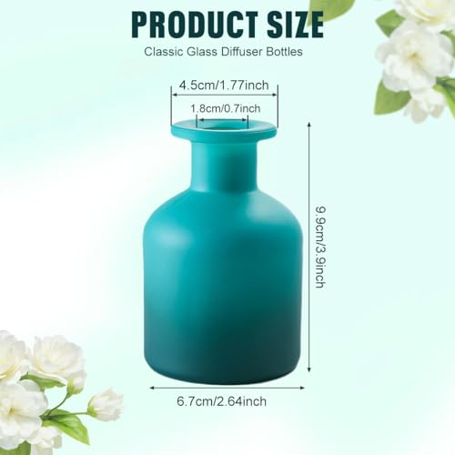 QUUPY 1PCS 150ml/5oz Glass Diffuser Bottle Jars Pot Exquisite Essential Oils Container for DIY Essential Oil Diffuser Gift - color: Blue Gradient