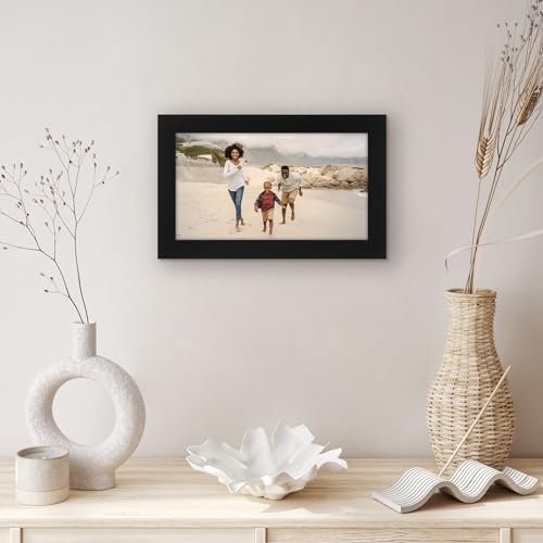 Americanflat 5x9 Picture Frame - Engineered Wood - Black | Shatter-resistant glass, wall or tabletop display with included easel, sawtooth hangers included - color: Black, size: 5x9