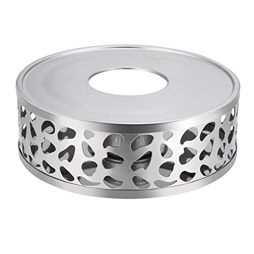 Teapot Warmer, Brushed Stainless Steel Tea Warmer with Tealight Holder, Silver - size: 5.9 in-Silver