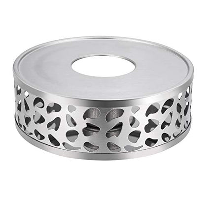 Teapot Warmer, Brushed Stainless Steel Tea Warmer with Tealight Holder, Silver - size: 5.9 in-Silver