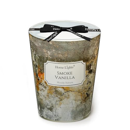 HomeLights Large jar Candle | 1-Wick Long-Lasting Scented Candles, 6.7oz Natural Soy Wax Candle for Home Scented, Industrial Chic Gifts for Women & Men, Smoke Vanilla - color: Smoke Vanilla