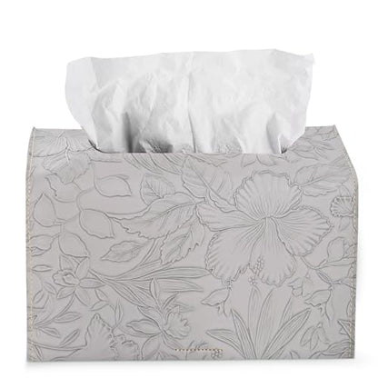 Leather Cover for Disposable Paper Hand Towel Box, Compatible with Kleenex Paper Hand Towel(1-Carved Grey) - color: 1-carved Grey