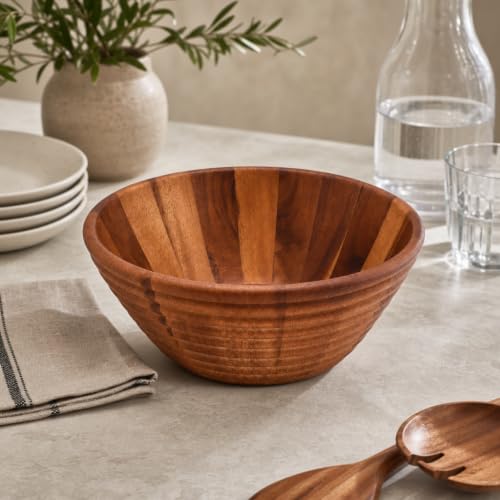 Arthur Court Large Acacia Wooden Hive-Style Salad Bowl - Unique Serving Bowl for Fruits, Snacks, and Salads - 5" H x 12" Diameter - size: 5 inch Tall x 12 Diameter