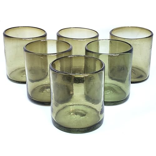 Solid Olive Green 9 oz Short Tumblers (set of 6), Recycled Glass, Lead-free, Toxin-Free (9oz Tumbler) - color: Olive Green, size: 9 oz