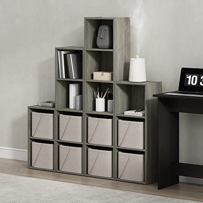 Furinno PASIR Book Shelf, 2-Tier Modern Bookshelf, Open Shelves Bookcase 9 x 12 x 21, Easy Assembly, for Living Room, Bedroom, Home Office, French Oak - color: French Oak, size: 2-Cube