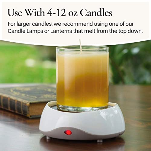 CANDLE WARMERS ETC. Auto Shutoff Candle Warmer Plate (White, Plug-in) – Modern Candle Wax Warmer with 8-Hour Timer - size: 04