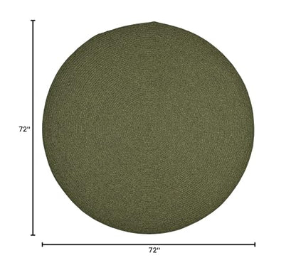 SAFAVIEH Braided Indoor/Outdoor Washable Round Rug 6', Green BRD315A | 1/4" Pile, Machine Washable, Easy Care, Polypropylene Fibers, Handwoven, Round Rug, Living Room, Patio