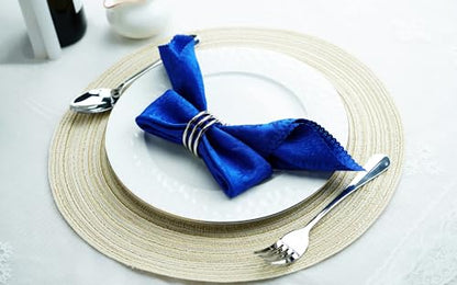 6Pcs Silver Napkin Rings Round Napkin Ring Set Napkin Holders for Cloth Napkins for Wedding, St. Patrick's Day, Valentines Day, Easter Thanksgiving Table Decor. - style: Ring-silver