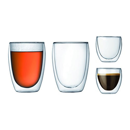 Bodum 2.5oz Pavina Double Wall High-Heat Borosilicate Glass, Set of 2, Clear - size: 2.5 oz, style: Set of 2