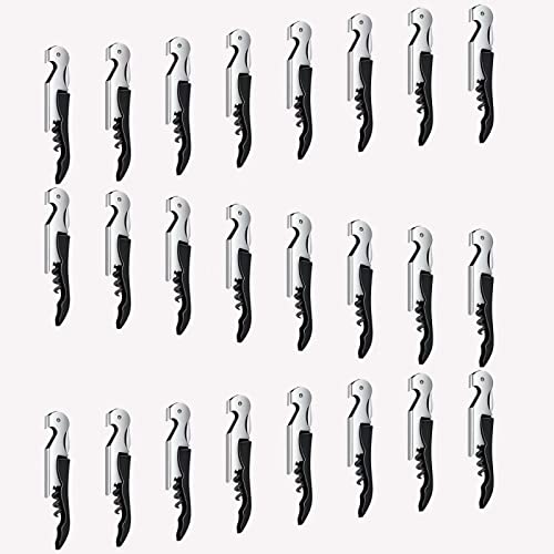 24 Packs Wine Opener-Corkscrew Wine Bottle Opener,Stainless Key Black Wine Bottle Opener Foil Cutter for Picnic, party, family,Restaurants - size: 24 Packs