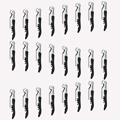 24 Packs Wine Opener-Corkscrew Wine Bottle Opener,Stainless Key Black Wine Bottle Opener Foil Cutter for Picnic, party, family,Restaurants - size: 24 Packs