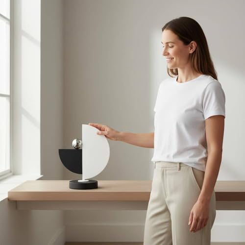Geometric Display Piece Modern Decorative Sculpture Abstract Ornament Polished Sphere Artistic Table Suitable for Home Shelf Office Minimalist Living Room
