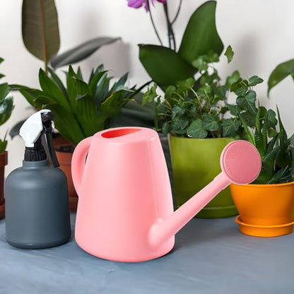 ZXJ Plant Watering Cans for Indoor and Outdoor Home Garden Plants - with Long Spout - Pink - 1/2 Gallon - color: Pink