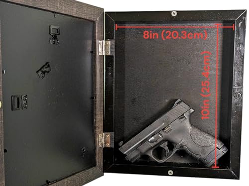 Concealment Picture Frame Hidden Gun - Secret Storage - Hidden Compartment - 8x10-5x7 - color: Black