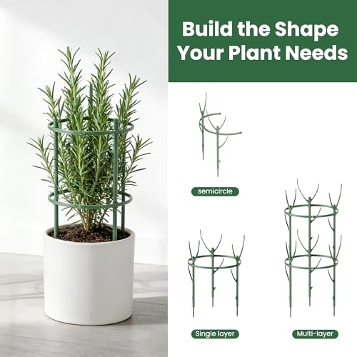 Monstera Plant Support Kit with Waterproof Repotting Mat, 10 Stackable Poles, 9 Curved Connectors, Plant Tie Wire & Hook and Loop Tape for Monstera, Pothos, Philodendron