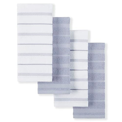 KitchenAid Albany Kitchen Towel 4-Pack Set, Lavender Cream/White, 16"x26" - color: Lavender Cream, size: 16"x26"