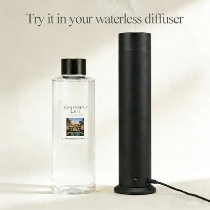 Chloefu LAN Harmony Garden Scented Oil Diffuser Refill 6.76 fl oz Crisp Botanical Aromatherapy Oil for Bedroom & Patio Outdoor-Inspired Air Freshener, 0% Alcohol, Unique Blend to Relieve Stress - color: Harmony Garden