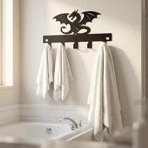 Reallnaive Dragon Over The Door Hooks Bathroom Decor Hanger Wall Mount Rack Holder for Towel, Hat, Coat, Cloth, Keychain, Bag, Christmas Party Gift - style: Dragon