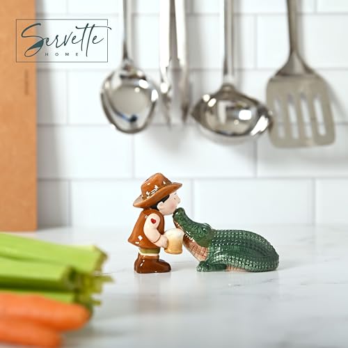 Salt Pepper Shakers Animals (Crocodile) - color: Crocodile
