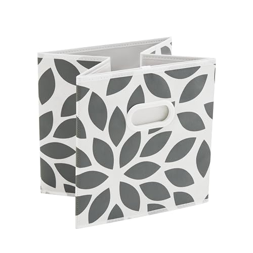 MAX Houser Set of 4 Foldable Fabric Storage Bins with Dual Plastic Handles, Closet Bedroom Drawer Organizer, Grey - color: 27 dark grey