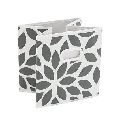 MAX Houser Set of 4 Foldable Fabric Storage Bins with Dual Plastic Handles, Closet Bedroom Drawer Organizer, Grey - color: 27 dark grey